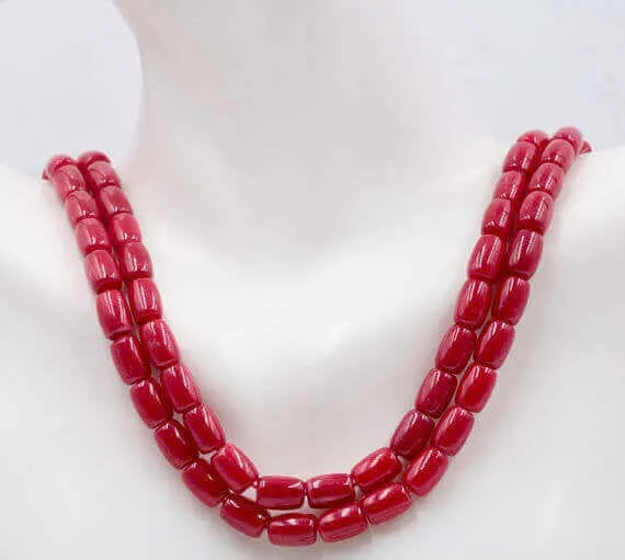 Natural Coral Beads Coral Necklace Italian Coral beads Red Coral Beads Antique Coral Beads Natural Coral Bead Necklace 15" SKU:00108920
