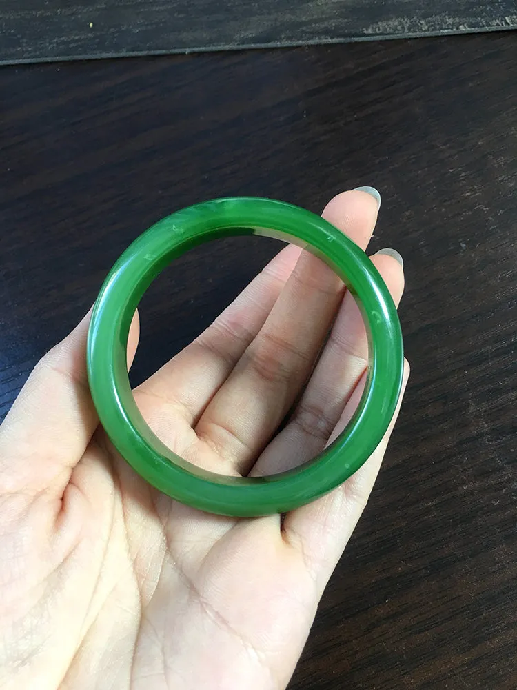 Natural Jade Bangle Nephrite Bangle Internal Diameter 55.8mm NBE011