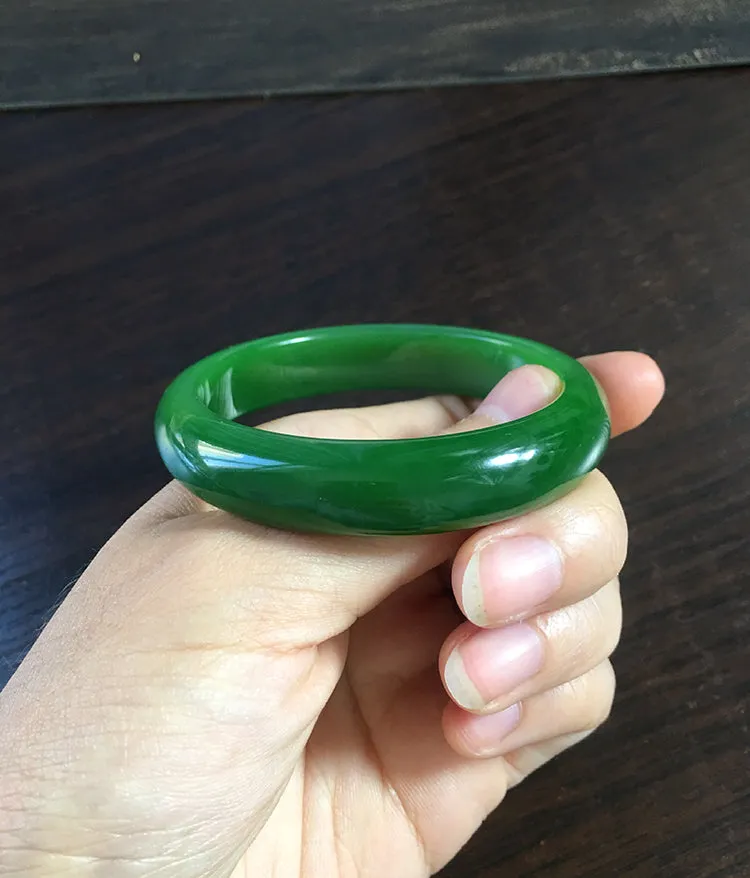 Natural Jade Bangle Nephrite Bangle Internal Diameter 55.8mm NBE011