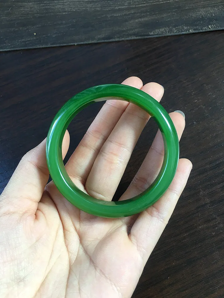 Natural Jade Bangle Nephrite Bangle Internal Diameter 55.8mm NBE011