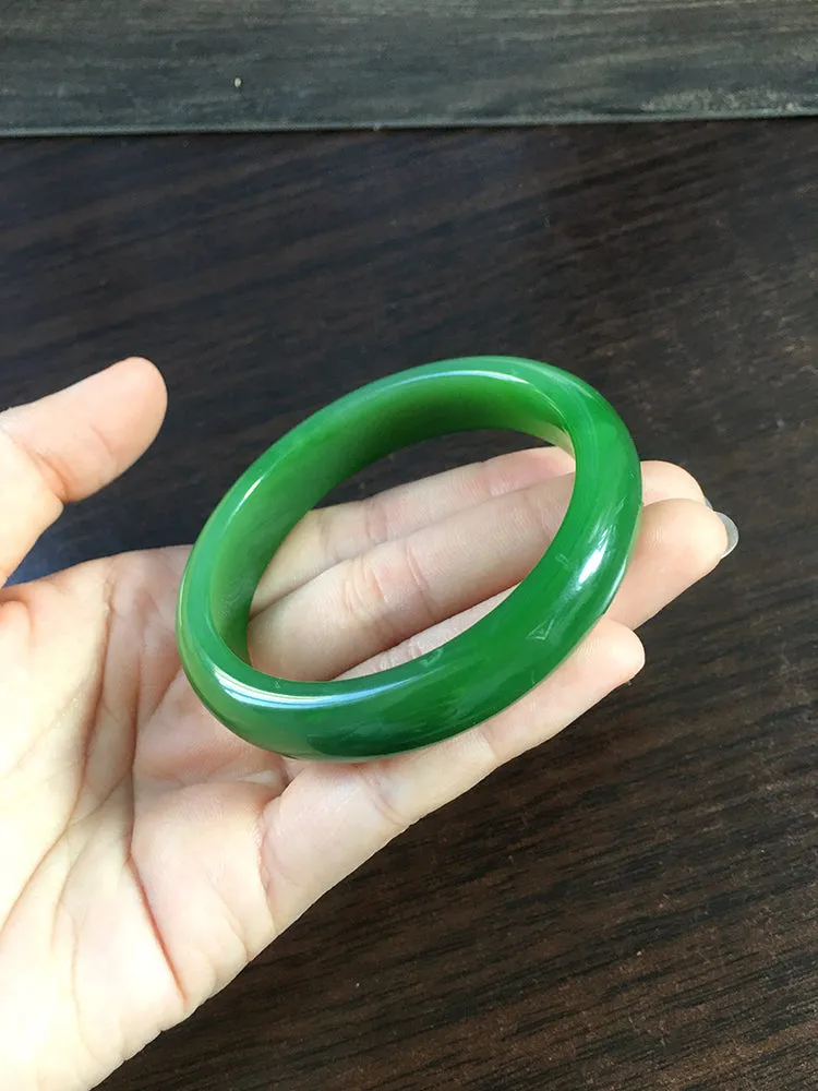 Natural Jade Bangle Nephrite Bangle Internal Diameter 55.8mm NBE011