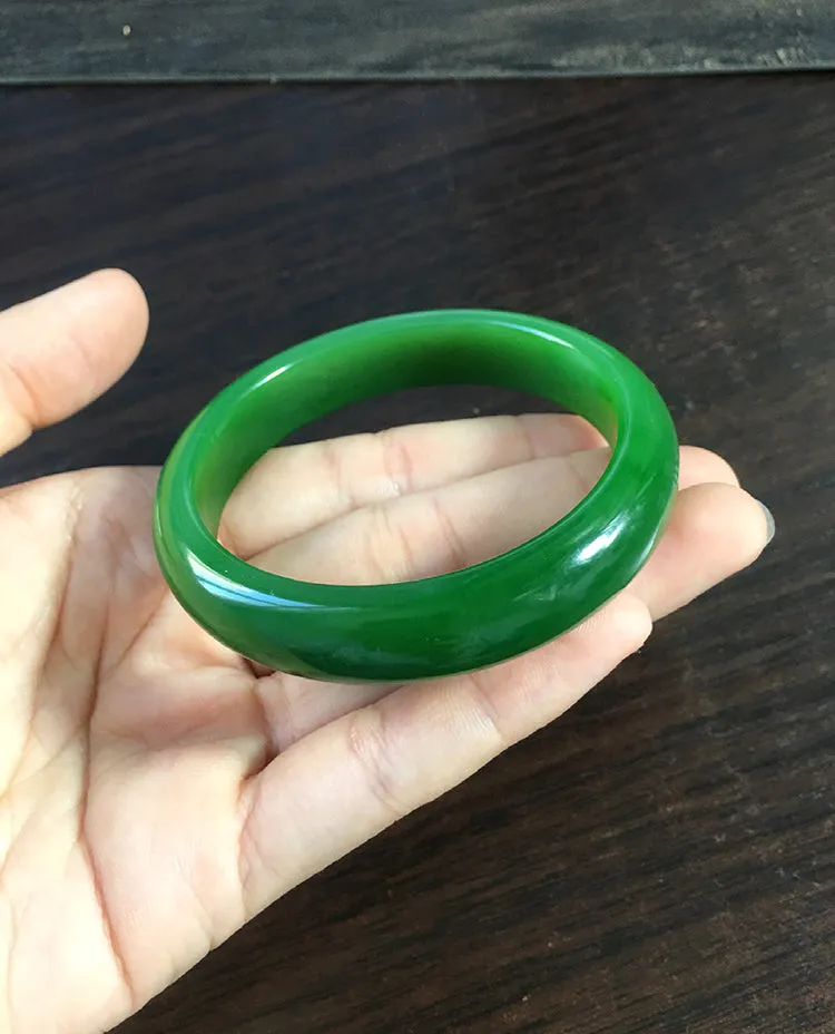 Natural Jade Bangle Nephrite Bangle Internal Diameter 55.8mm NBE011