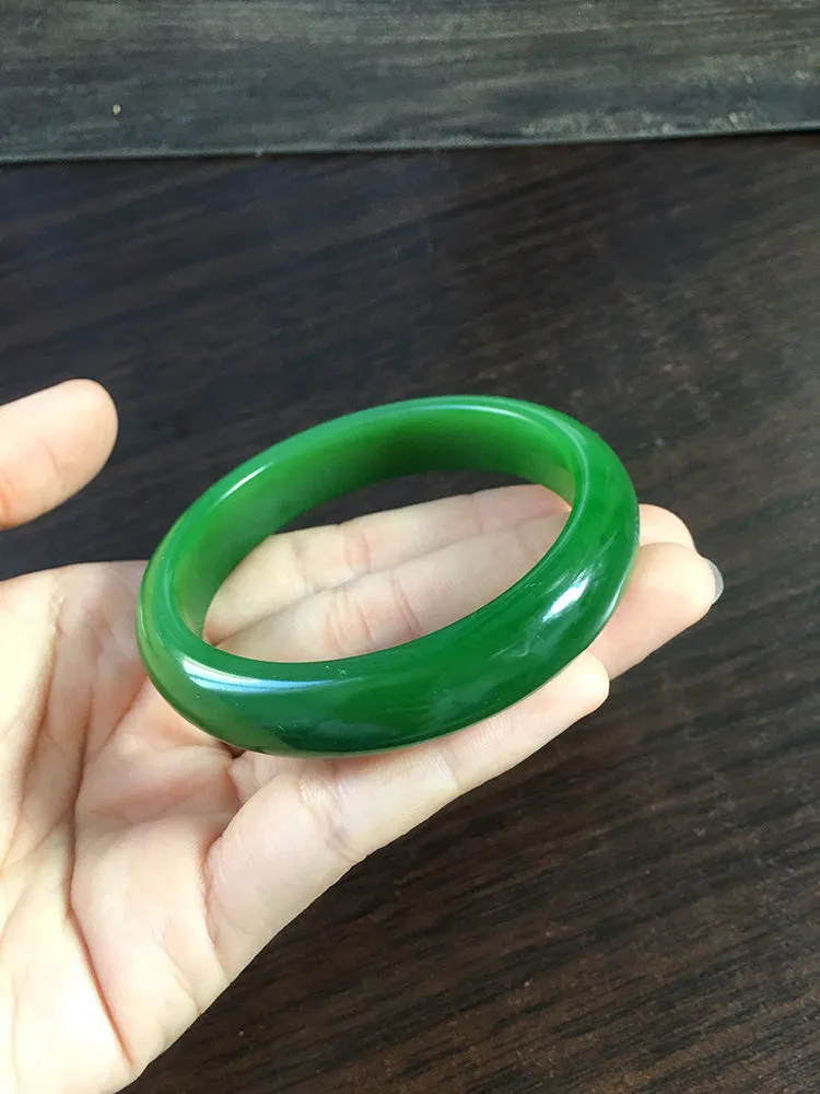 Natural Jade Bangle Nephrite Bangle Internal Diameter 55.8mm NBE011
