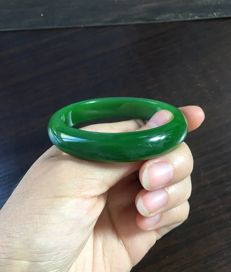 Natural Jade Bangle Nephrite Bangle Internal Diameter 55.8mm NBE011