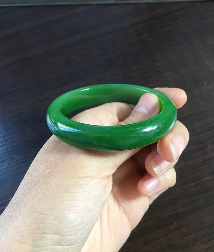 Natural Jade Bangle Nephrite Bangle Internal Diameter 55.8mm NBE011