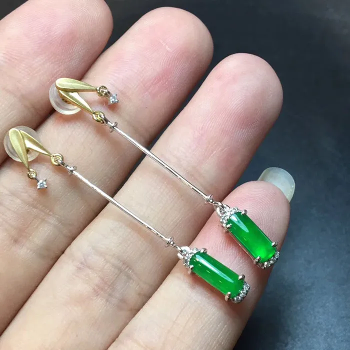 Natural Jade Earrings Jadeite Earrings NEG38