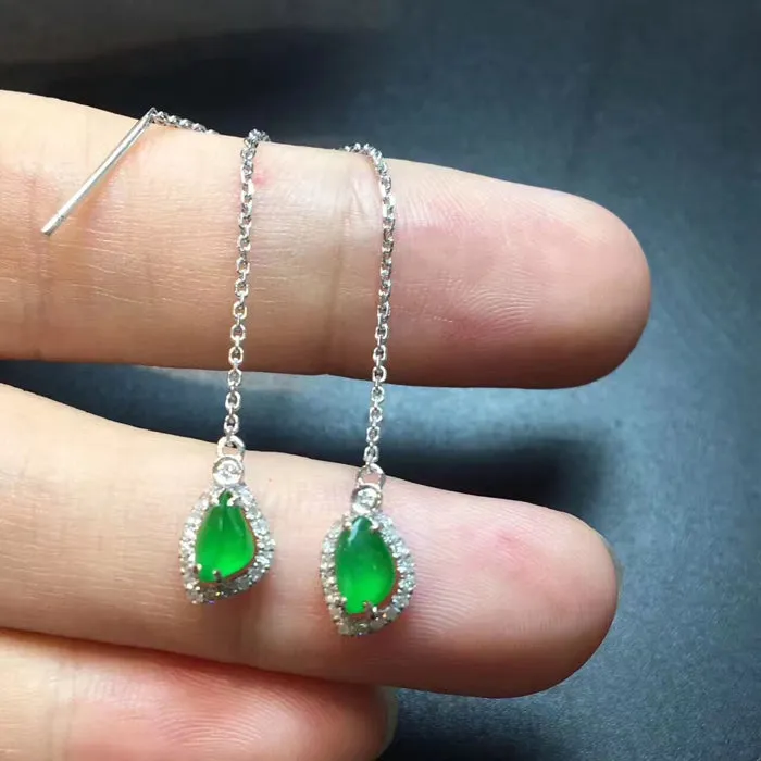 Natural Jade Earrings Jadeite Earrings NEG65