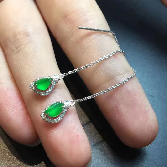 Natural Jade Earrings Jadeite Earrings NEG65