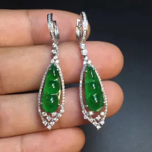 Natural Jade Earrings Jadeite Earrings NEG68