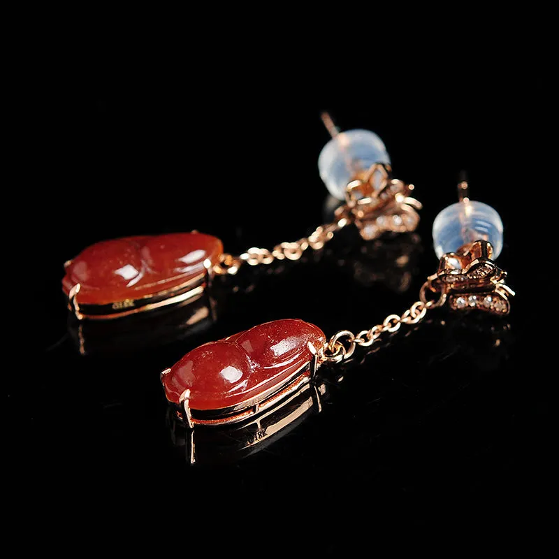 Natural Jade Earrings Jadeite Gold Earrings EG33