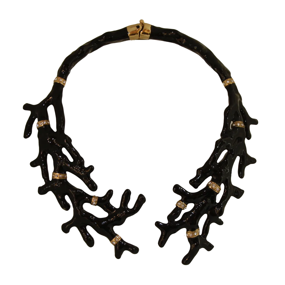 Necklace coral-shaped black