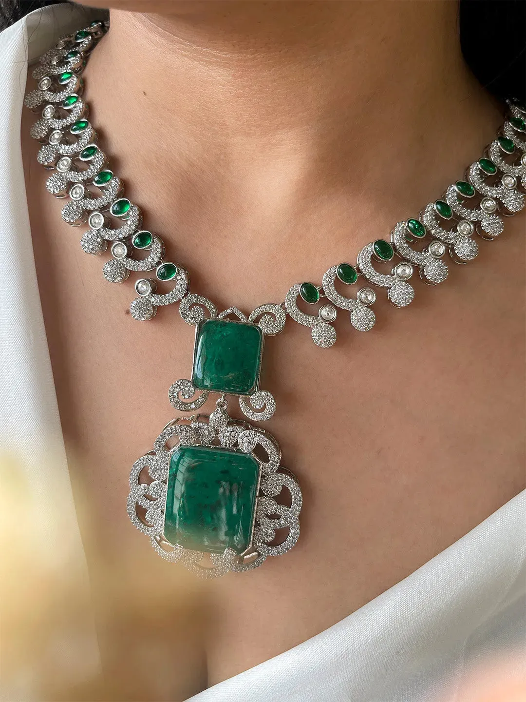 Nita Ambani Inspired Emerald Necklace