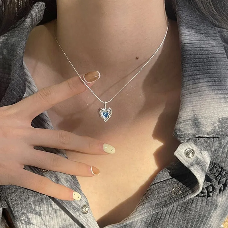Ocean Heart Necklace (Solid Silver)