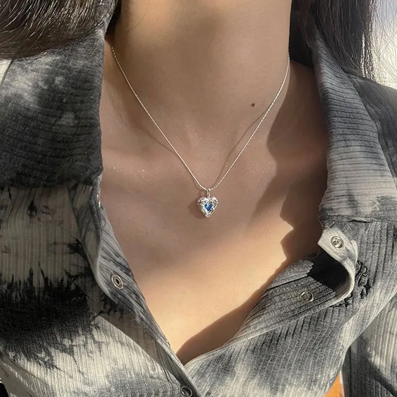 Ocean Heart Necklace (Solid Silver)