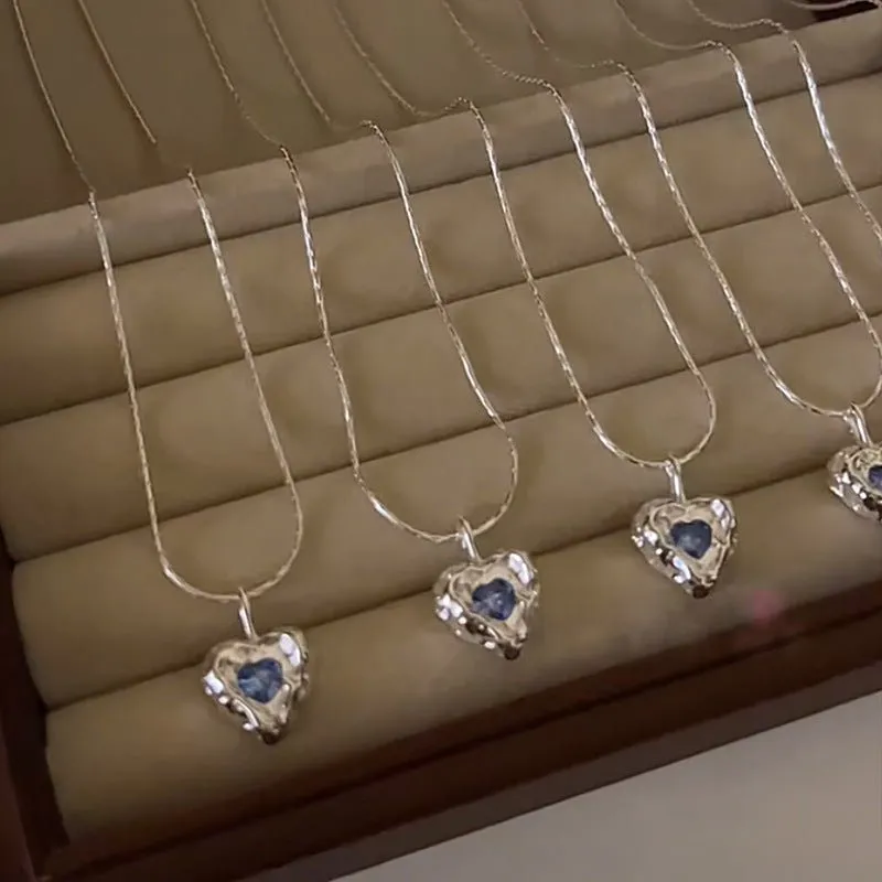 Ocean Heart Necklace (Solid Silver)