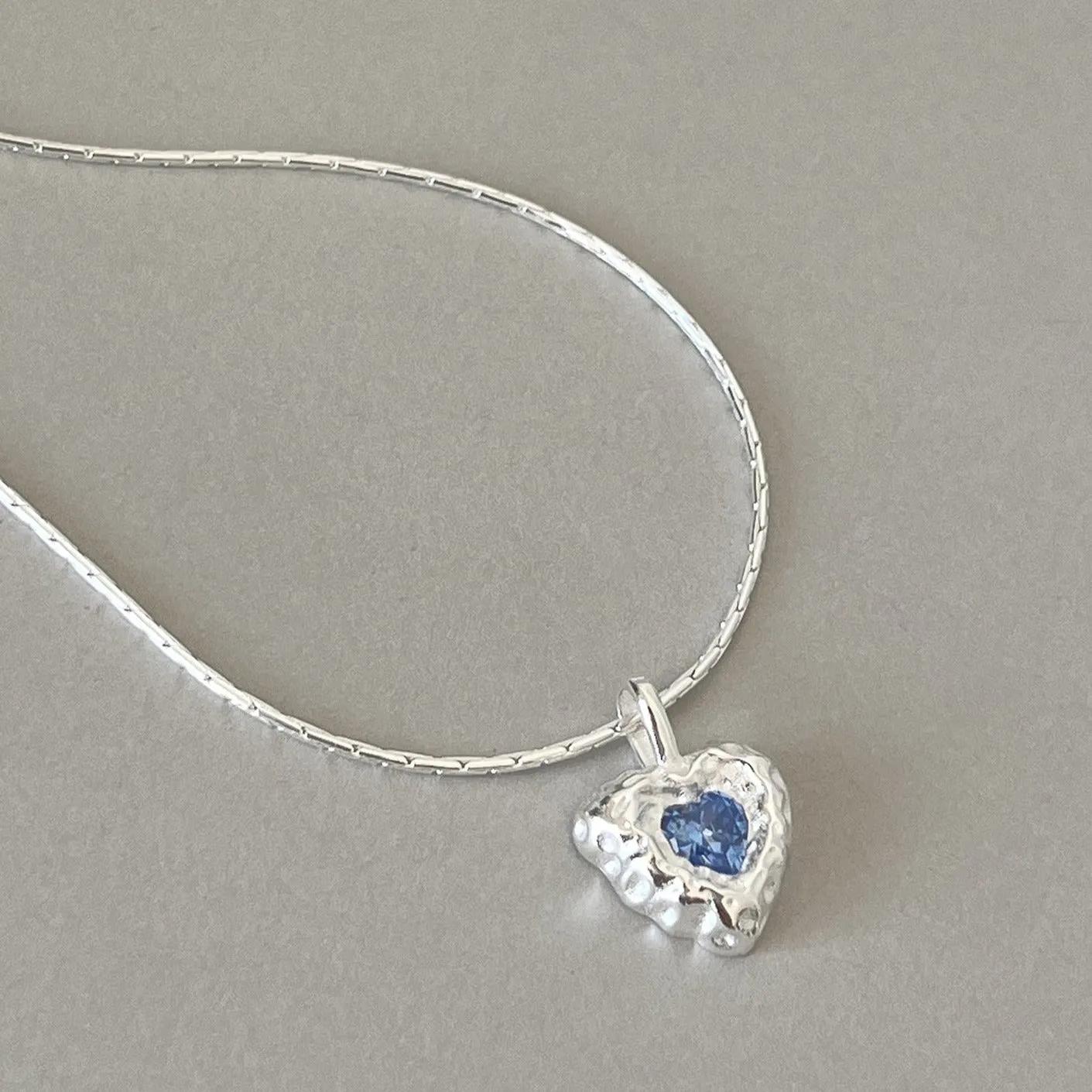 Ocean Heart Necklace (Solid Silver)