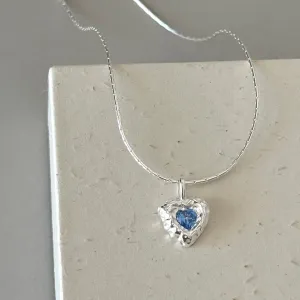 Ocean Heart Necklace (Solid Silver)