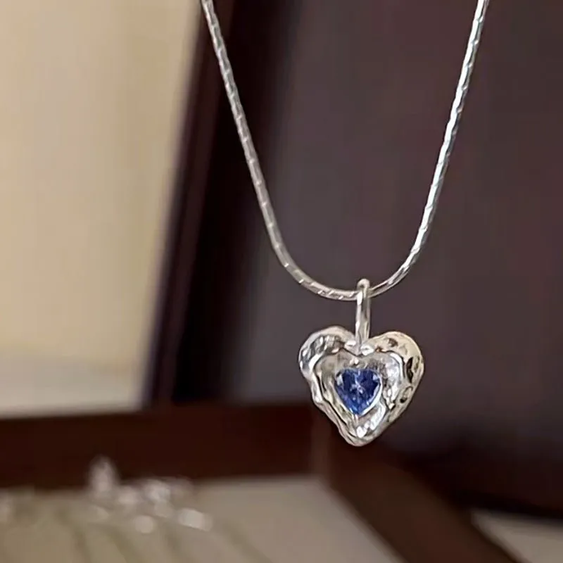 Ocean Heart Necklace (Solid Silver)