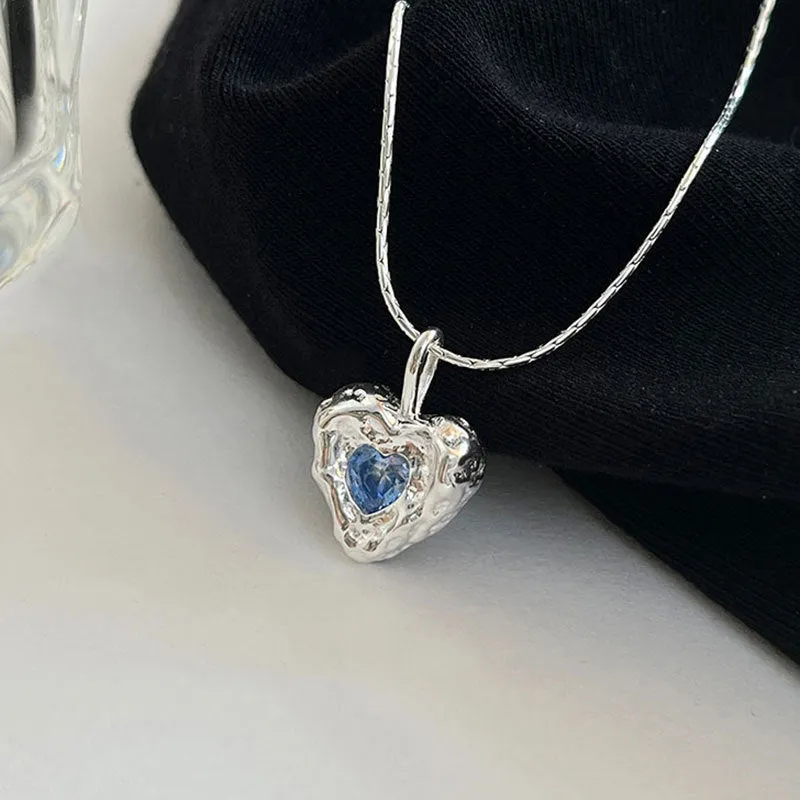 Ocean Heart Necklace (Solid Silver)