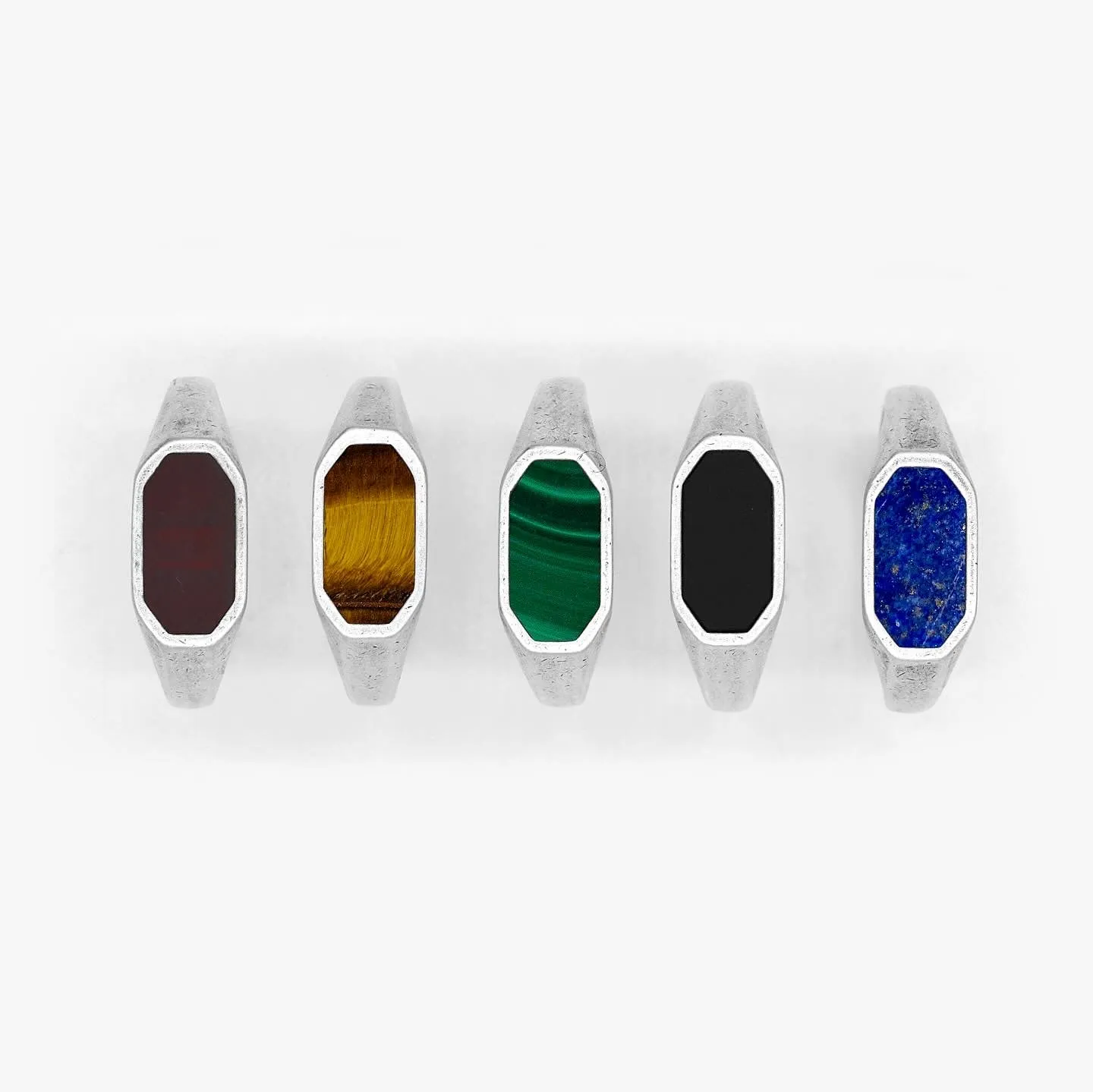 Octagon Signet Ring With Matte Onyx Stone