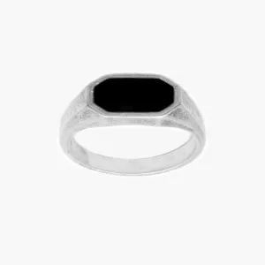 Octagon Signet Ring With Matte Onyx Stone