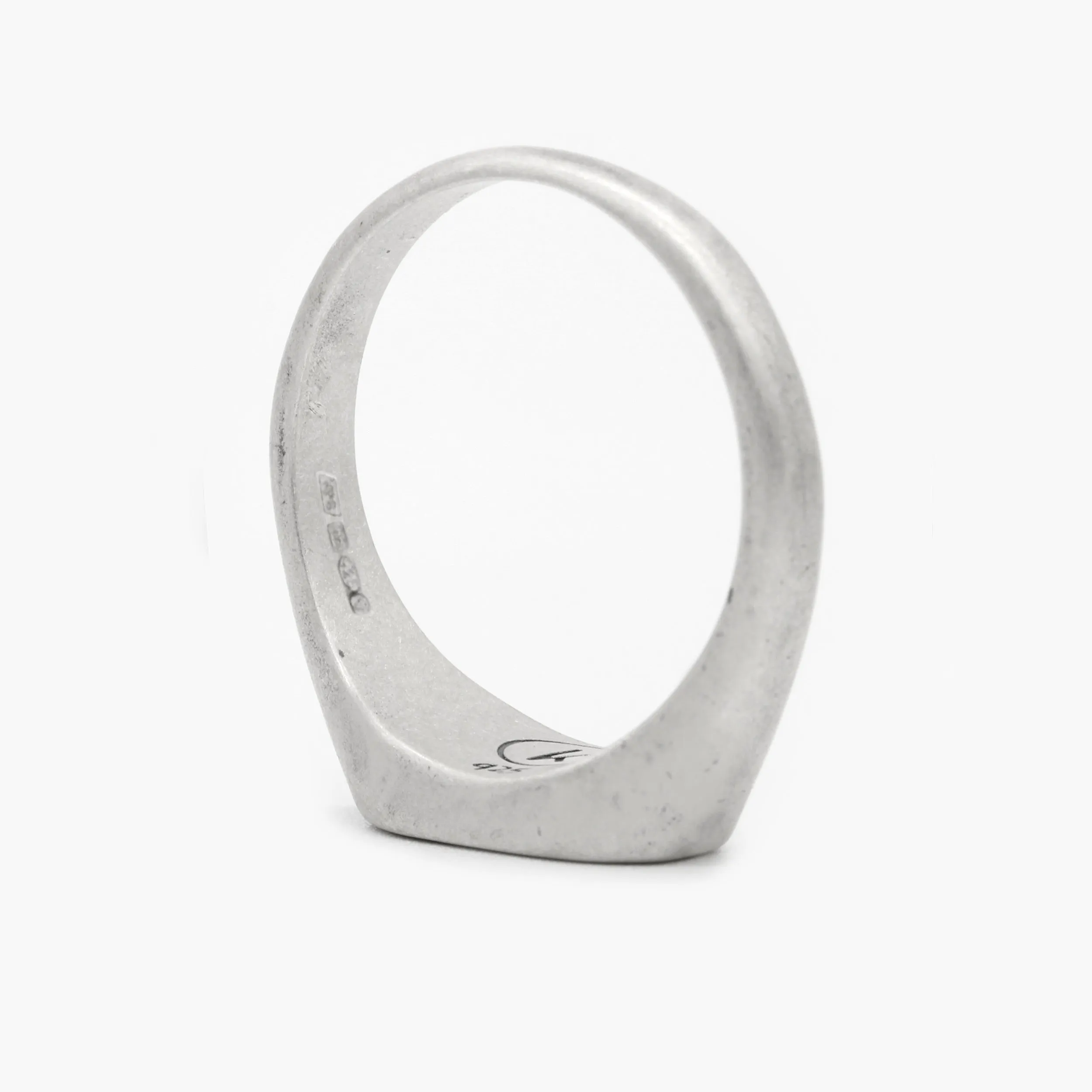 Octagon Signet Ring With Matte Onyx Stone