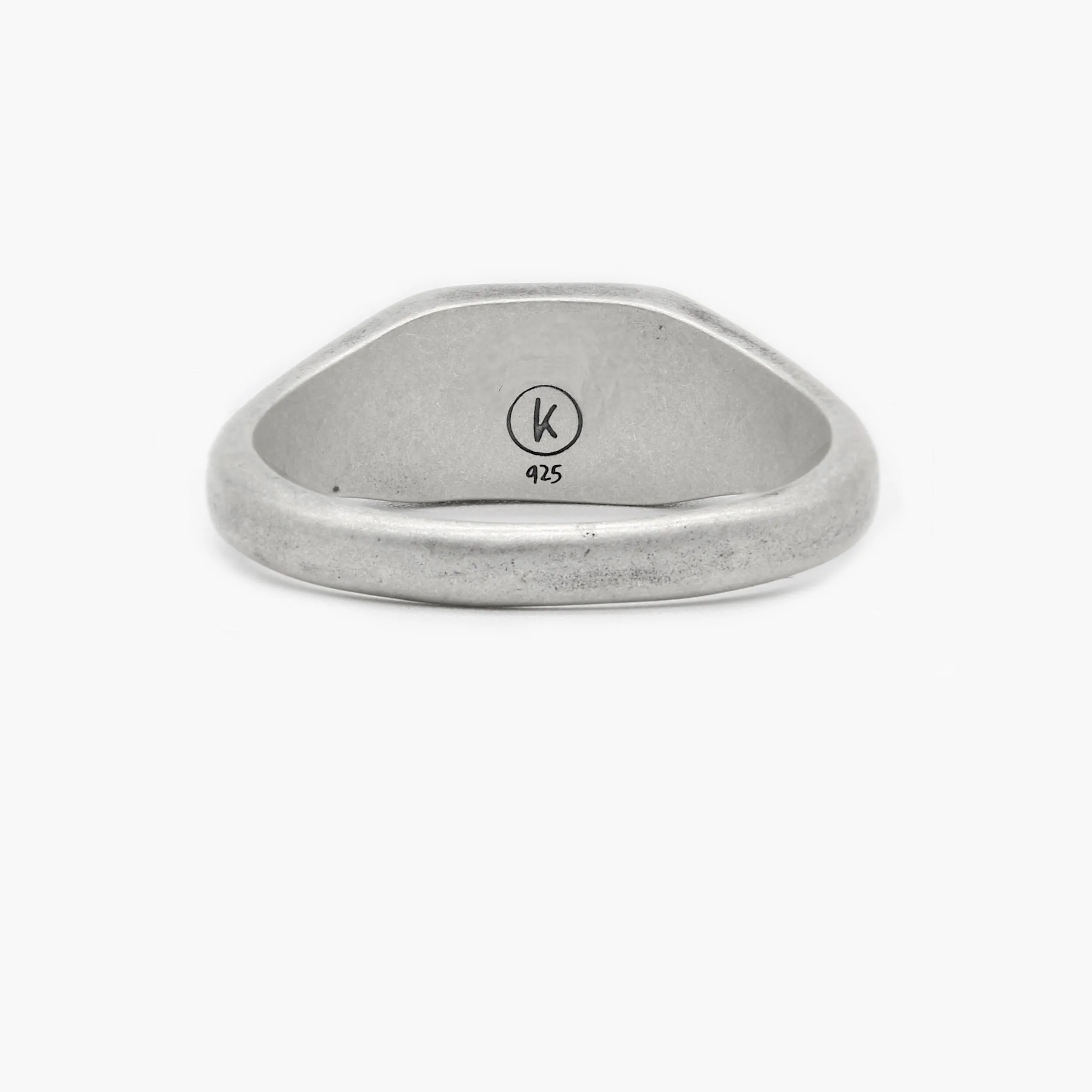 Octagon Signet Ring With Matte Onyx Stone