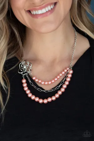 Paparazzi Fabulously Floral Necklace Orange