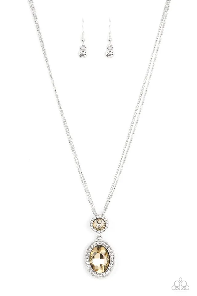Paparazzi Necklace ~ Castle Diamonds - Brown