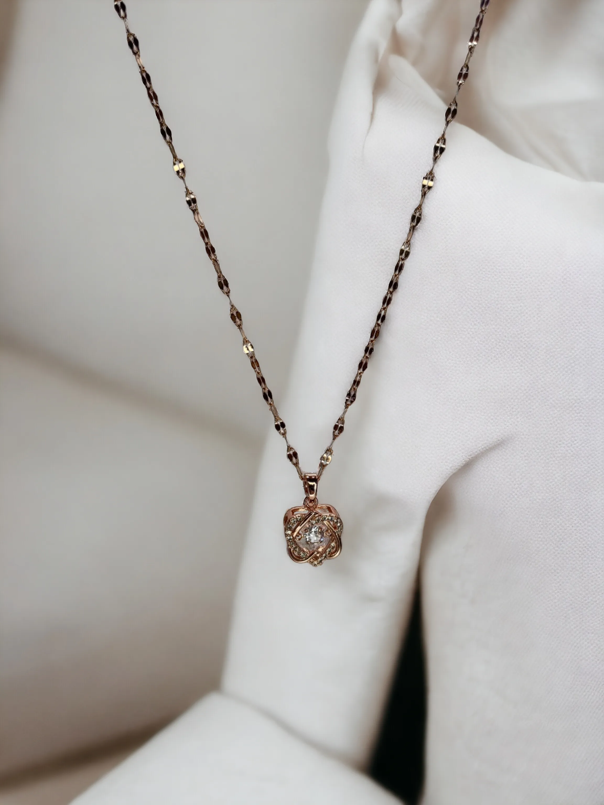 Pearlfect American Diamond Floral Locket