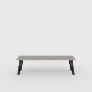 Plywood Bench Seat with Black Box Hairpin Legs - Formica Tornado Grey - 1600(w) x 400(d) x 450(h)