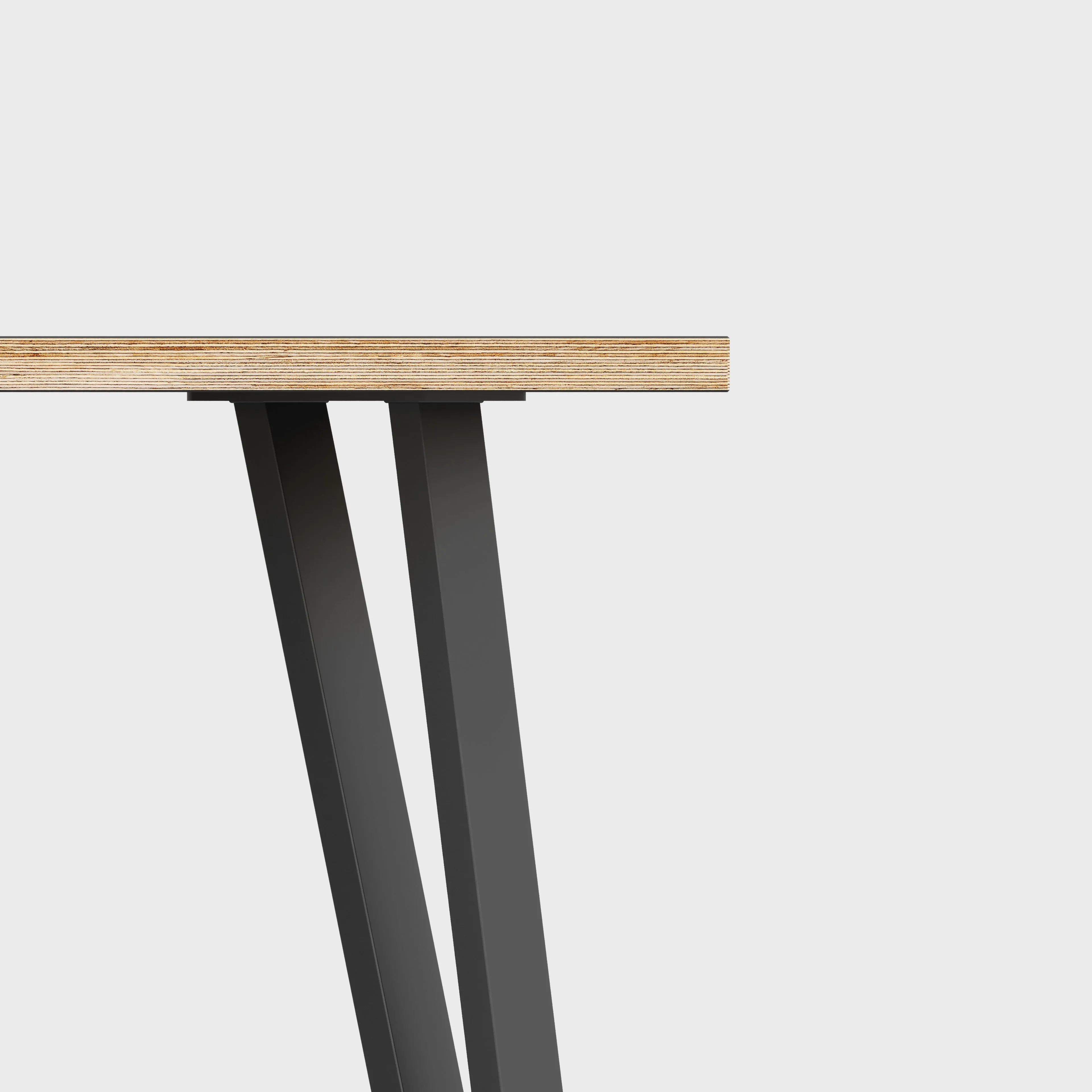 Plywood Coffee Table with Black Box Hairpin Legs - Formica Green Slate - 800(w) x 800(d) x 425(h)