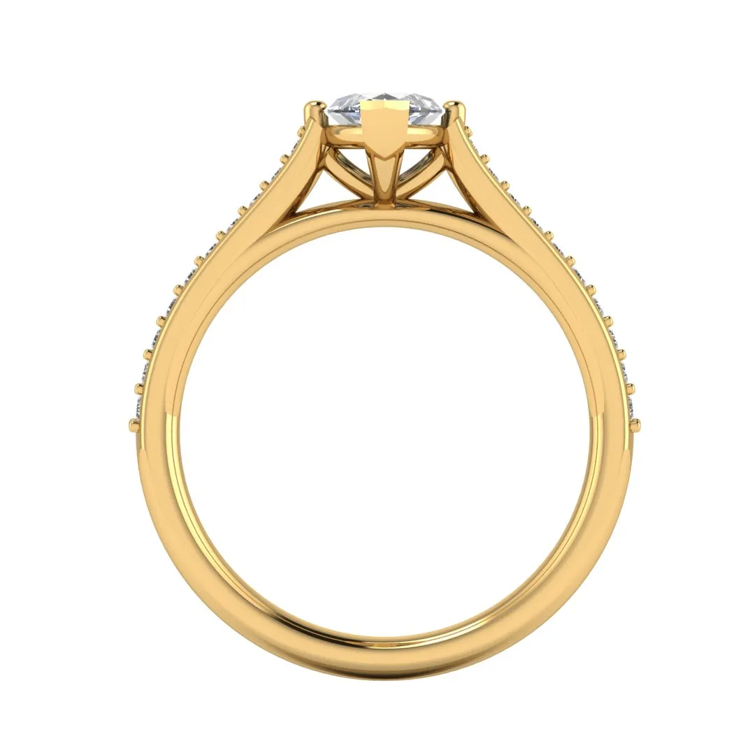 "Zora" Marquise Cut Diamond Grain Set Diamond Engagement Ring DSMC03
