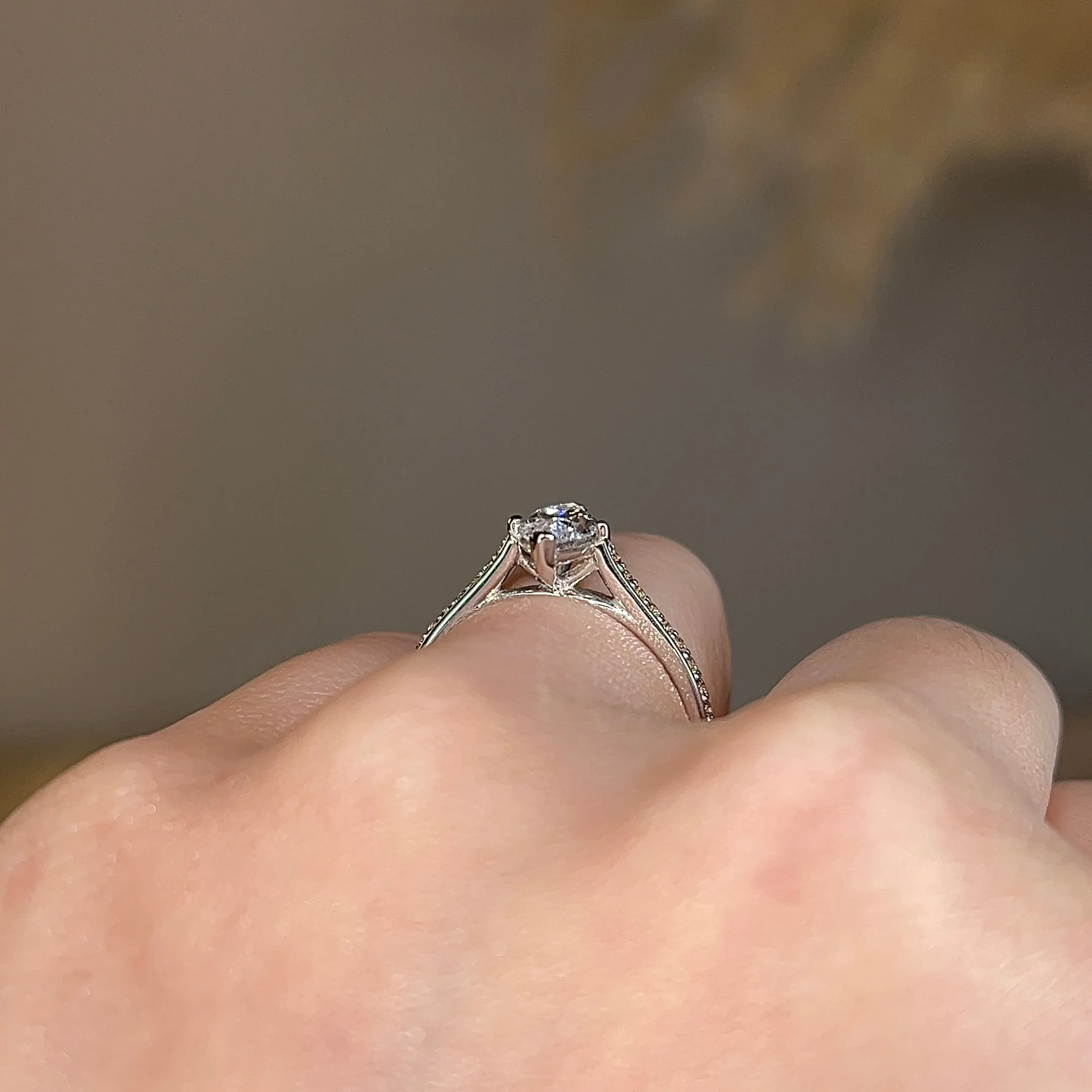 "Zora" Marquise Cut Diamond Grain Set Diamond Engagement Ring DSMC03