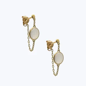 Rainbow Moonstone Bubble Hoops