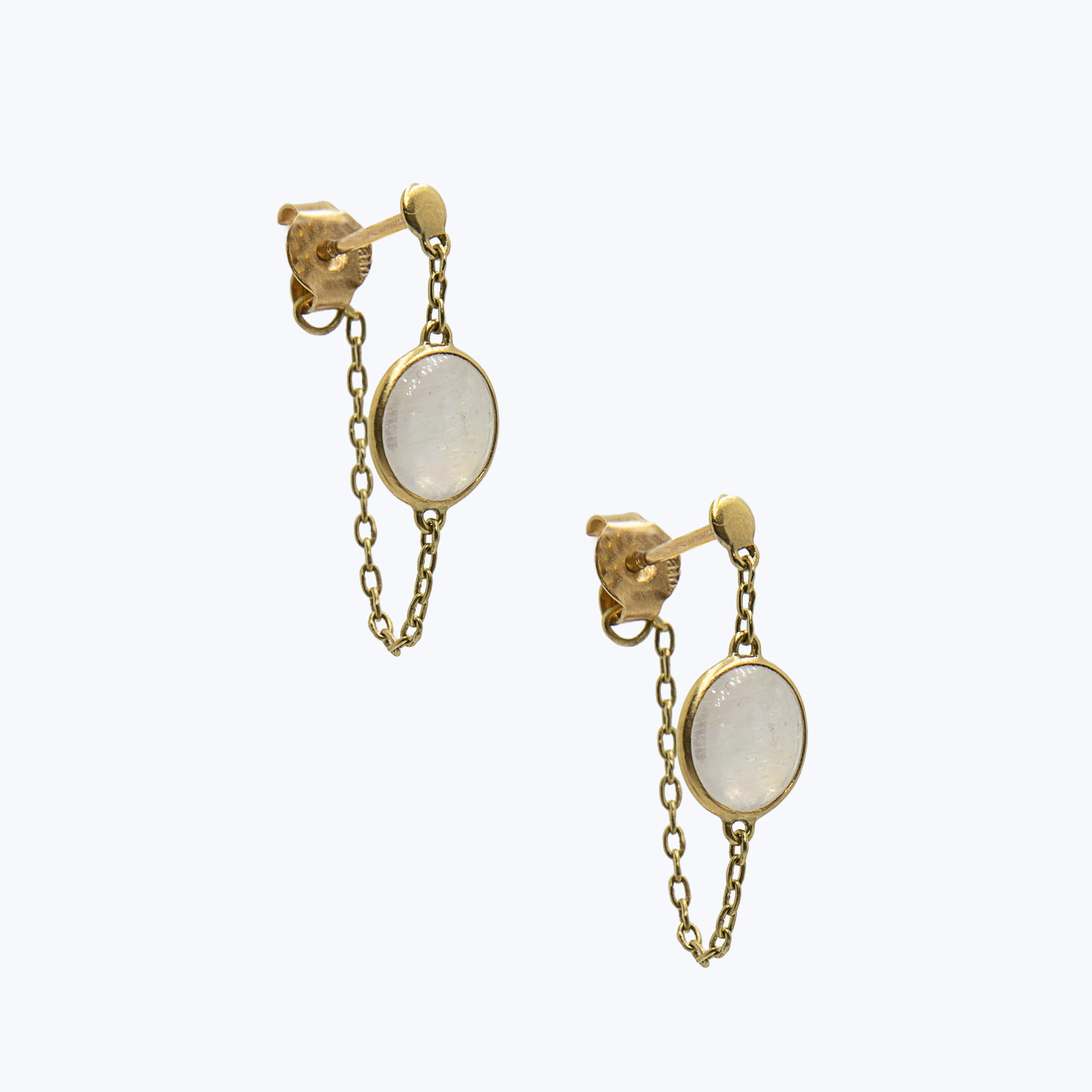 Rainbow Moonstone Bubble Hoops