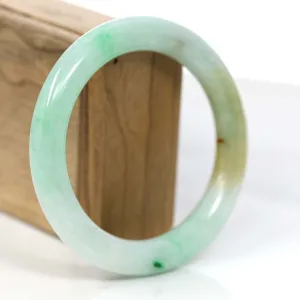 RealJade® Co. Classic Yellow & Green Jadeite Jade Round Bangle Bracelet (58.20 mm) #876