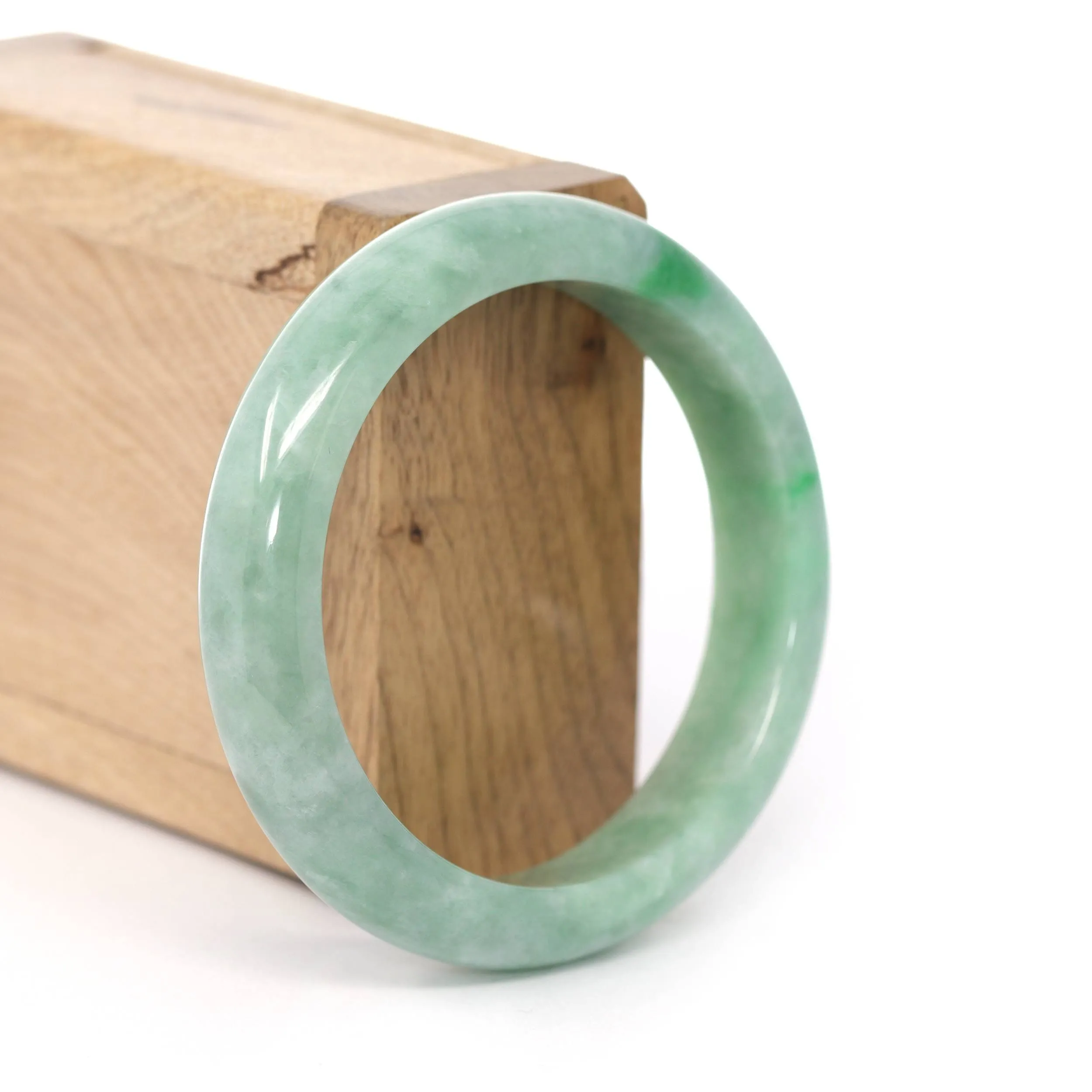 RealJade® Co. "Classic Bangle" Forest Green Natural Burmese Jadeite Jade Bangle ( 55.91 mm )  #436