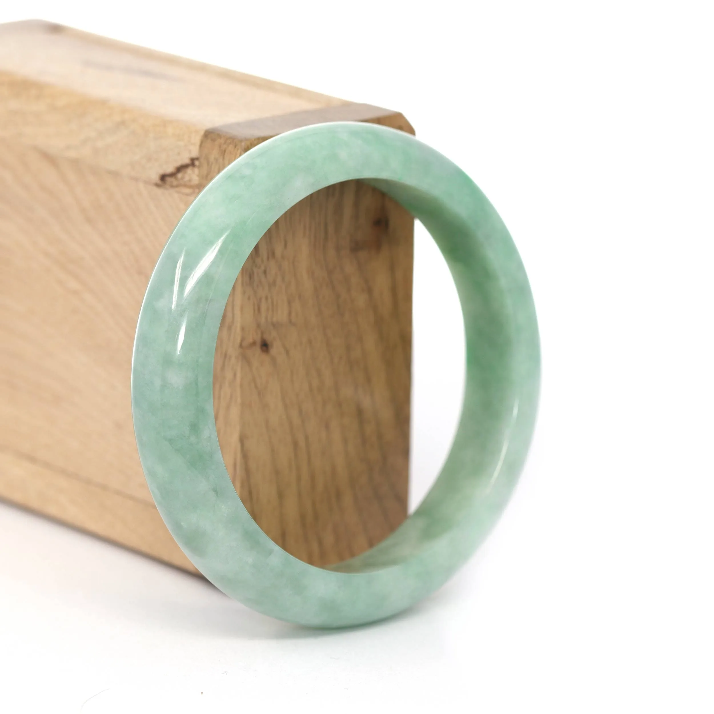 RealJade® Co. "Classic Bangle" Forest Green Natural Burmese Jadeite Jade Bangle ( 55.91 mm )  #436