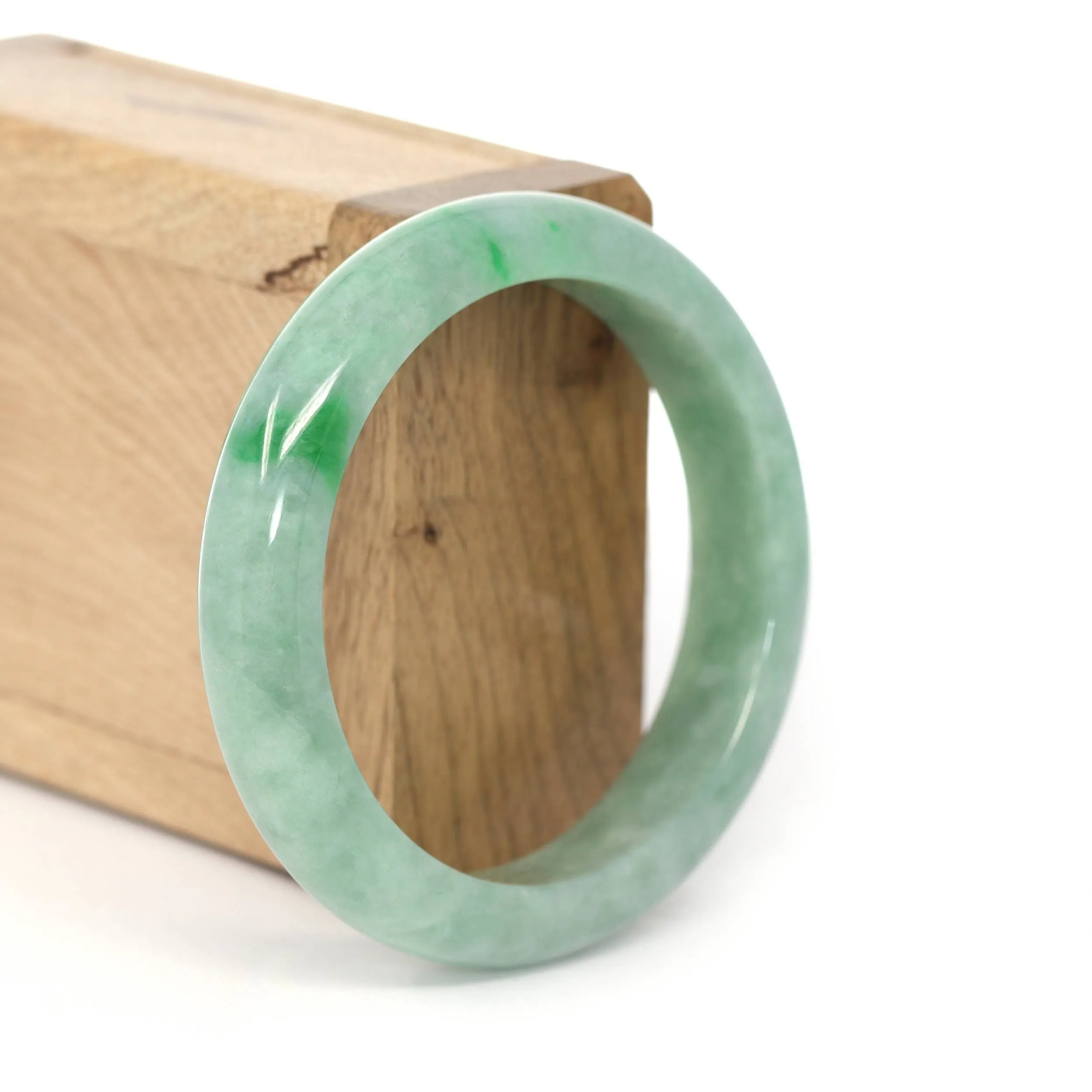 RealJade® Co. "Classic Bangle" Forest Green Natural Burmese Jadeite Jade Bangle ( 55.91 mm )  #436