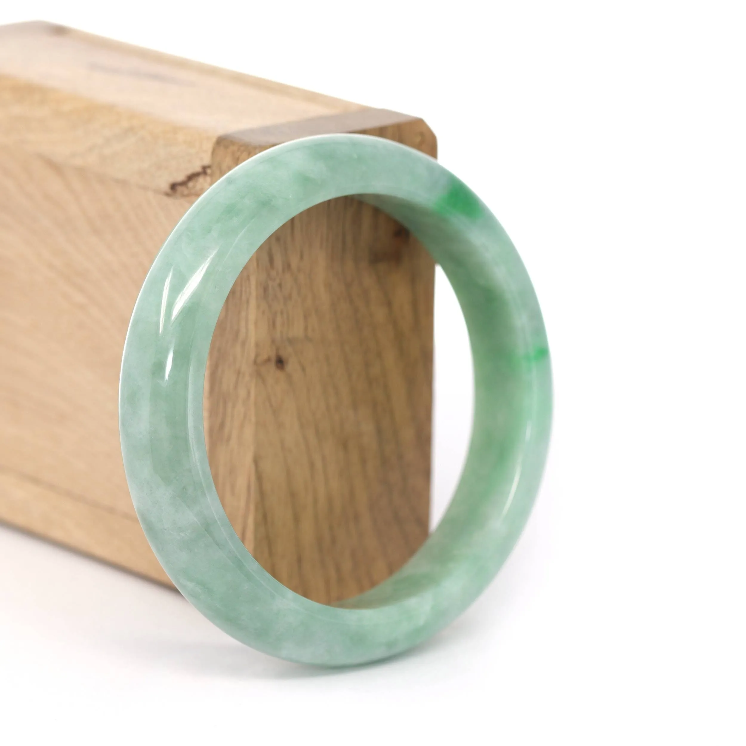 RealJade® Co. "Classic Bangle" Forest Green Natural Burmese Jadeite Jade Bangle ( 55.91 mm )  #436
