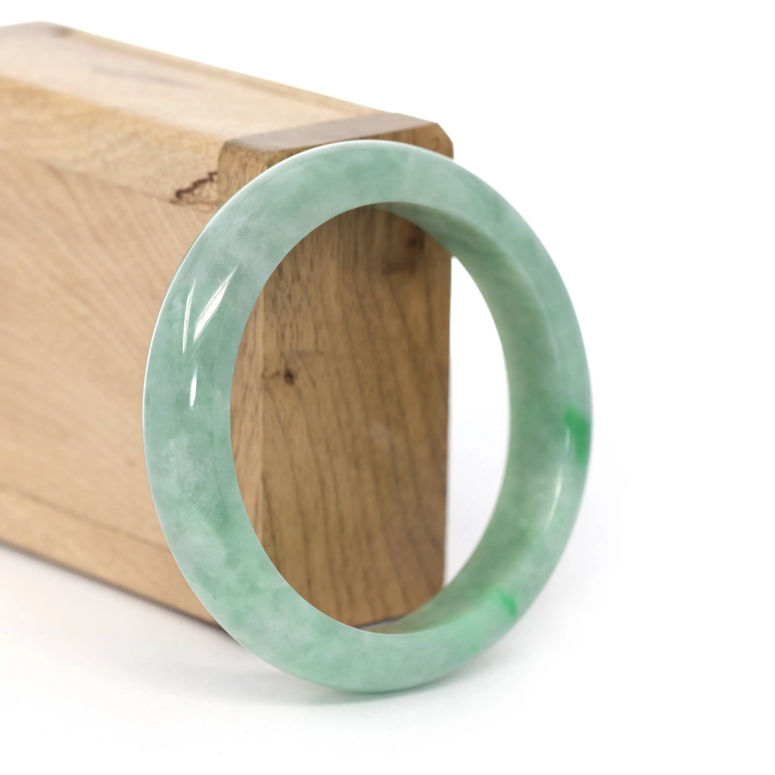 RealJade® Co. "Classic Bangle" Forest Green Natural Burmese Jadeite Jade Bangle ( 55.91 mm )  #436