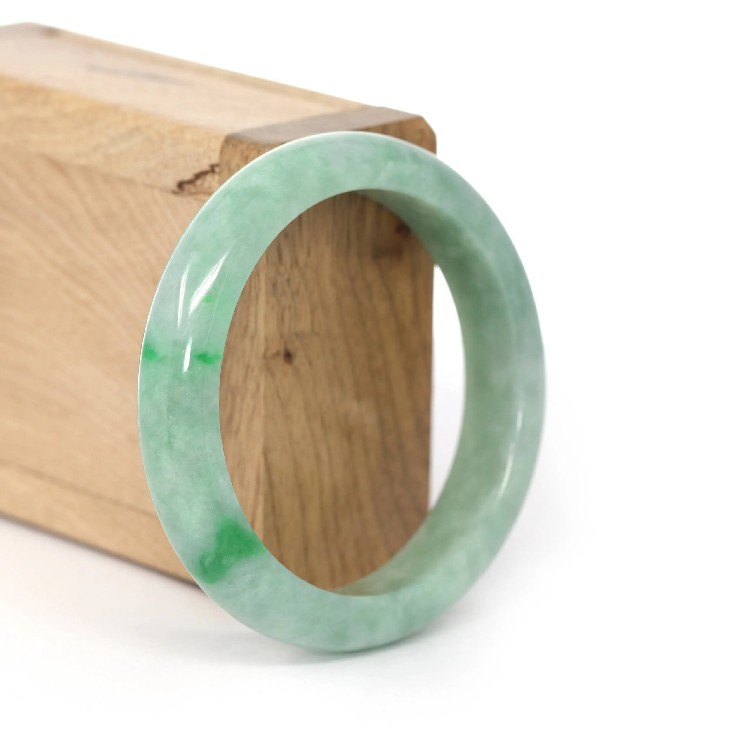 RealJade® Co. "Classic Bangle" Forest Green Natural Burmese Jadeite Jade Bangle ( 55.91 mm )  #436