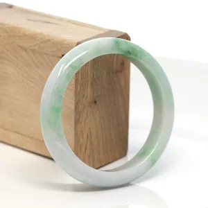 RealJade® "Classic Bangle" Genuine Burmese Green Jadeite Jade Bangle Bracelet (58.4 mm) #169