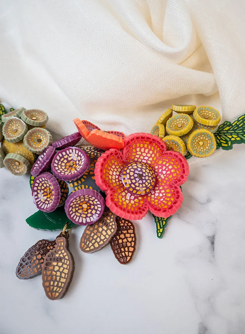 Roman Flowers Statement Necklace