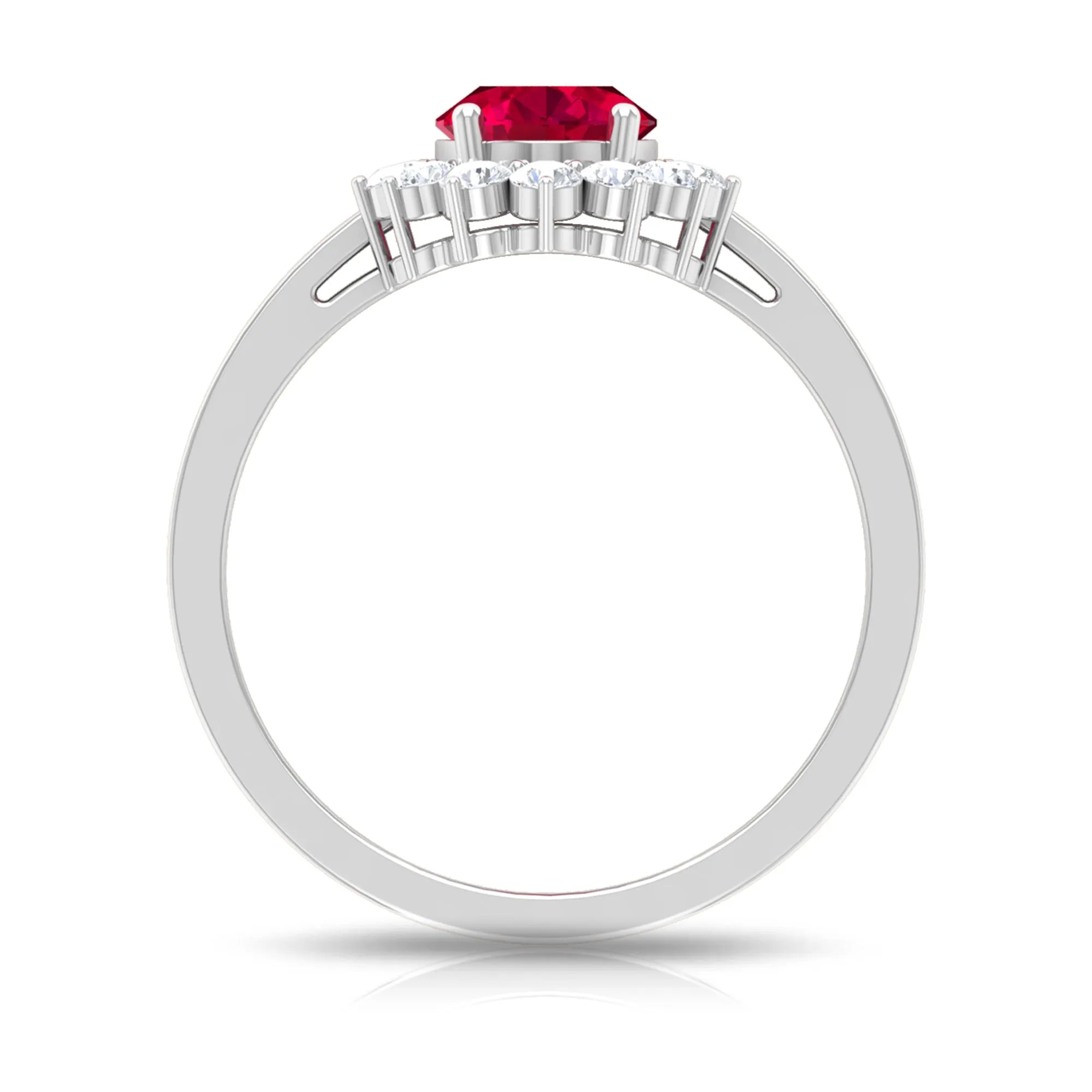 Ruby and Diamond Floral Engagement Ring