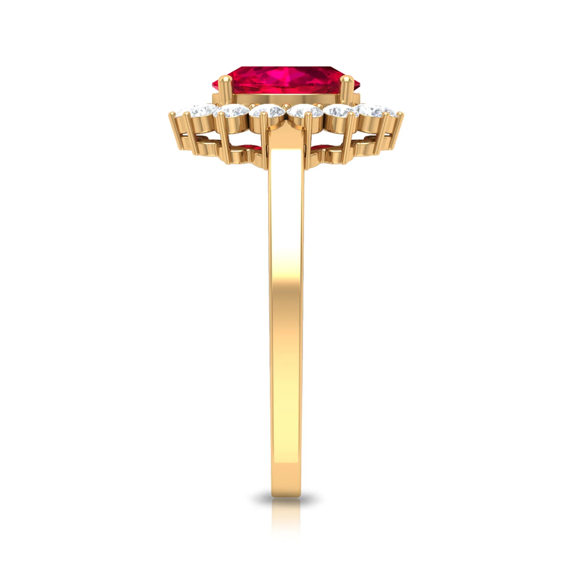 Ruby and Diamond Floral Engagement Ring