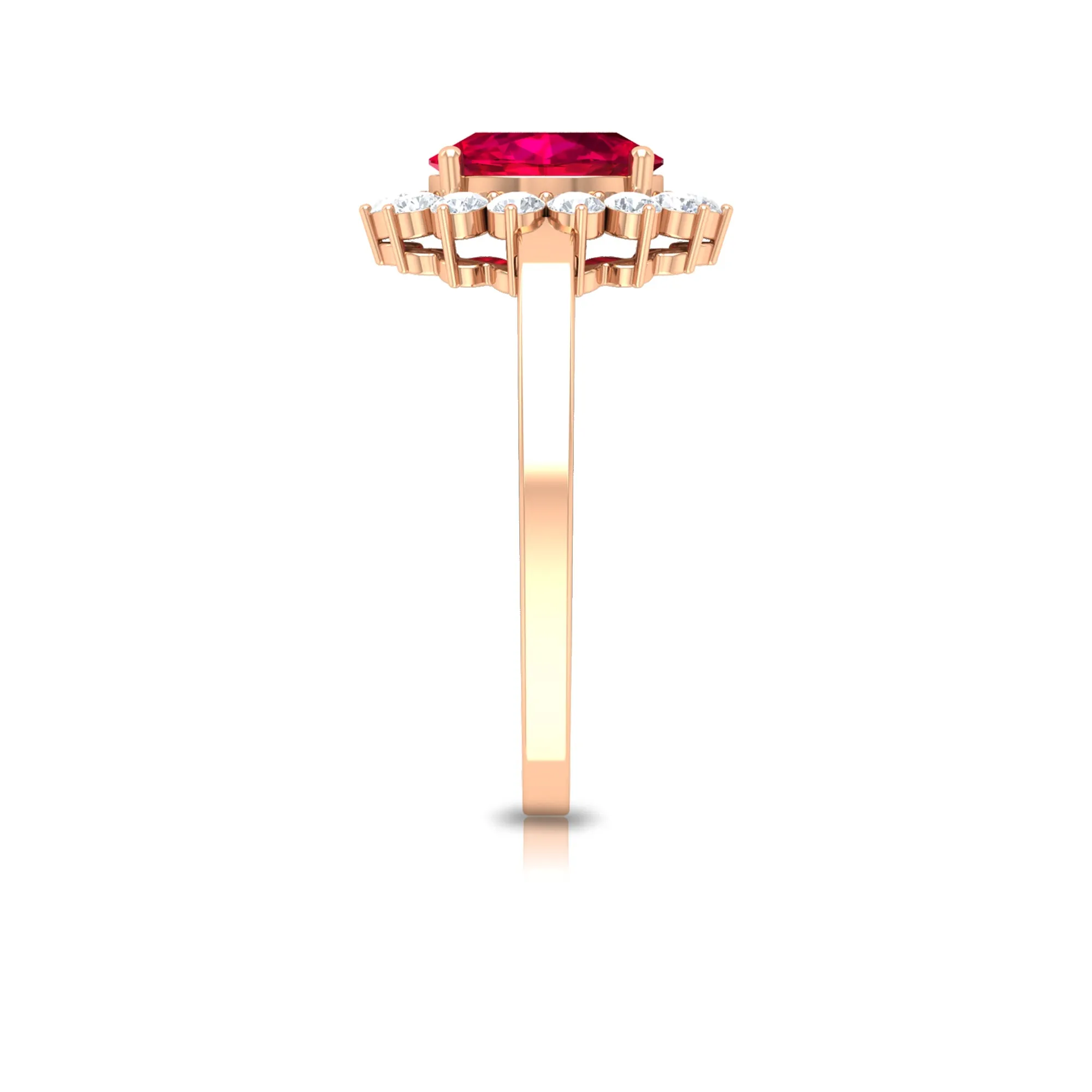 Ruby and Diamond Floral Engagement Ring