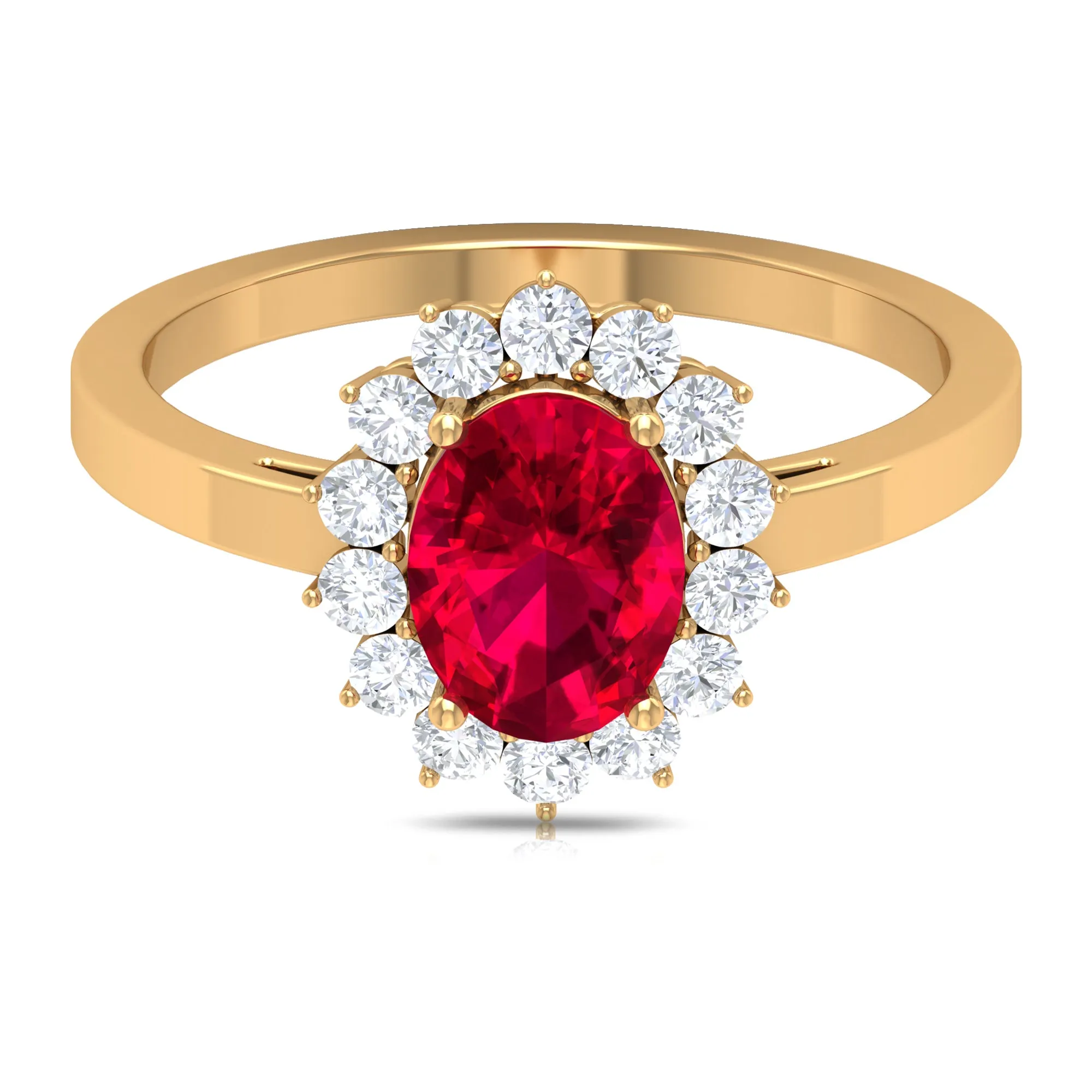 Ruby and Diamond Floral Engagement Ring