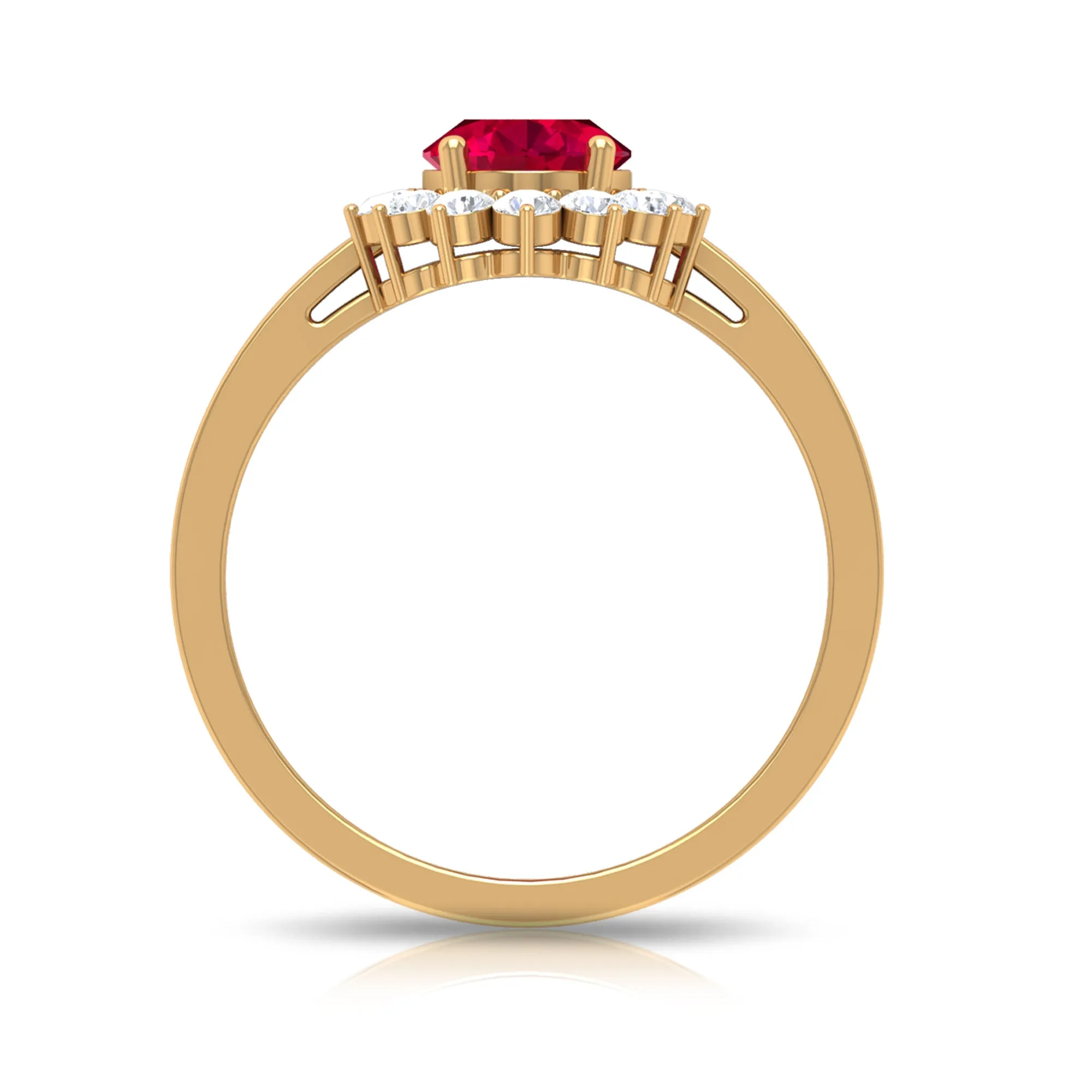 Ruby and Diamond Floral Engagement Ring